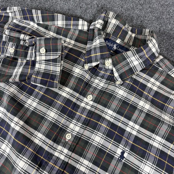 Ralph Lauren Other - Vintage Ralph Lauren Shirt Mens Large Plaid Button Down USA 90s Pony Logo Heavy‎